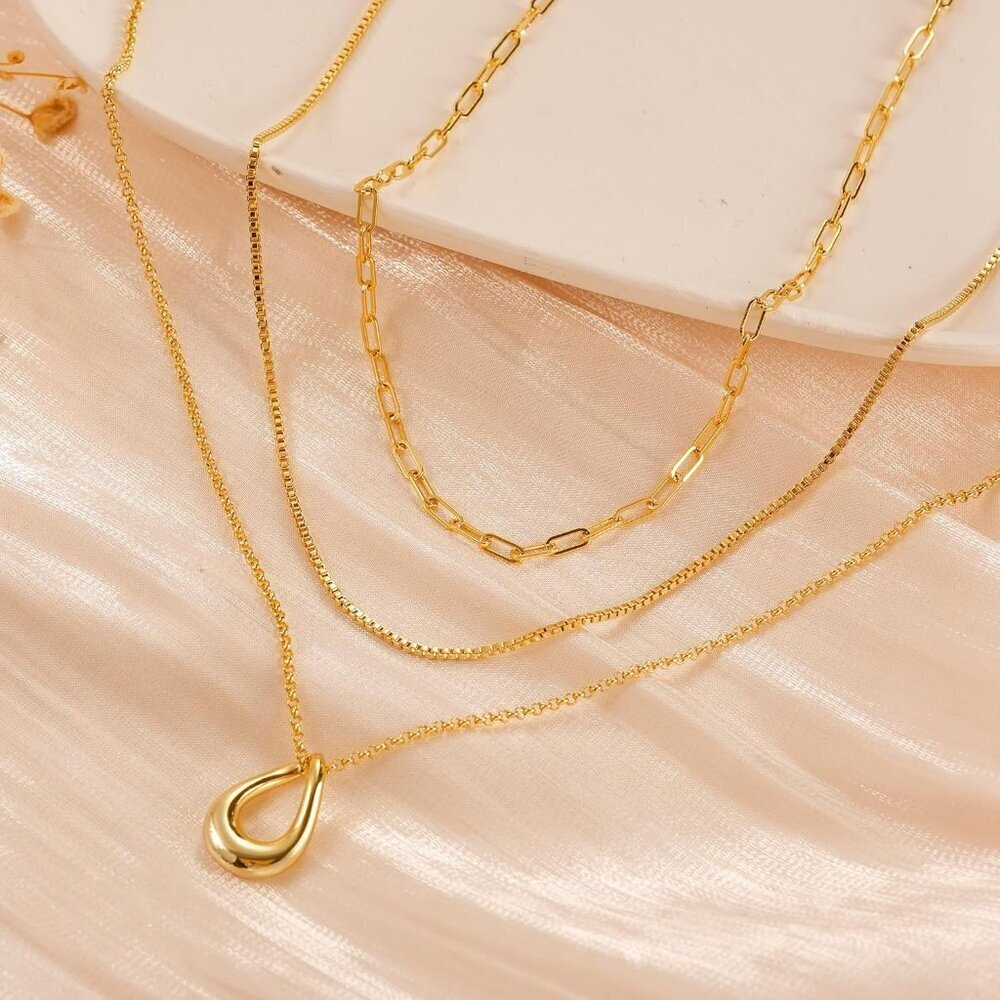 Christmas gift gold Style 04 plated layered necklaces women dainty choker set - Picture 7 of 7